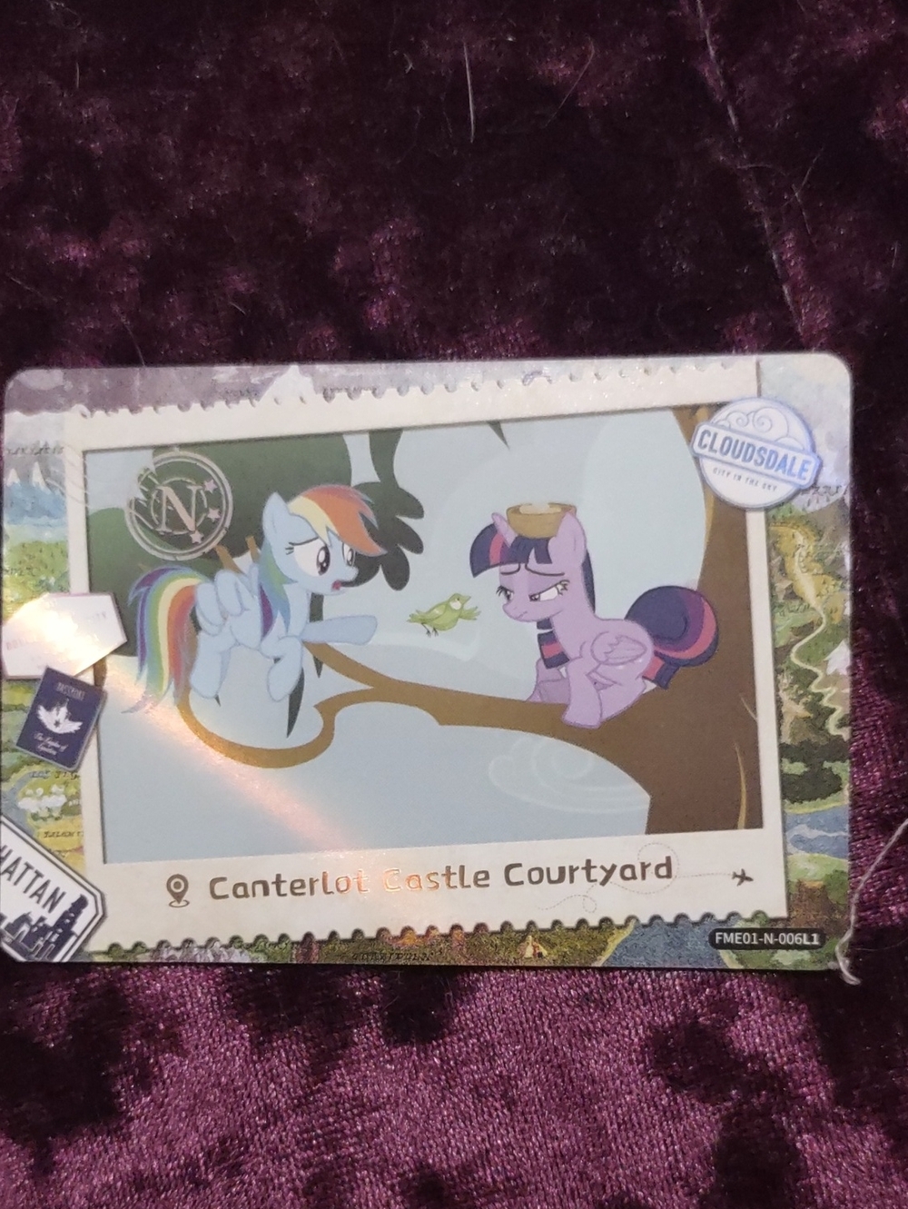 My Little Pony Canterlot Castle Courtyard Wall Art Print - Purple & Blue